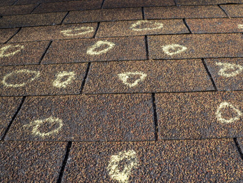 hail damage - common cause of home roof leaks
